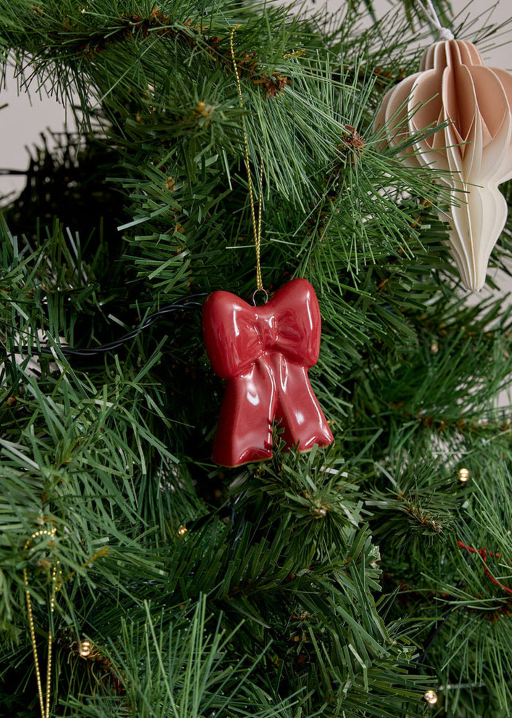Madras Bow Red Ceramic Hanging