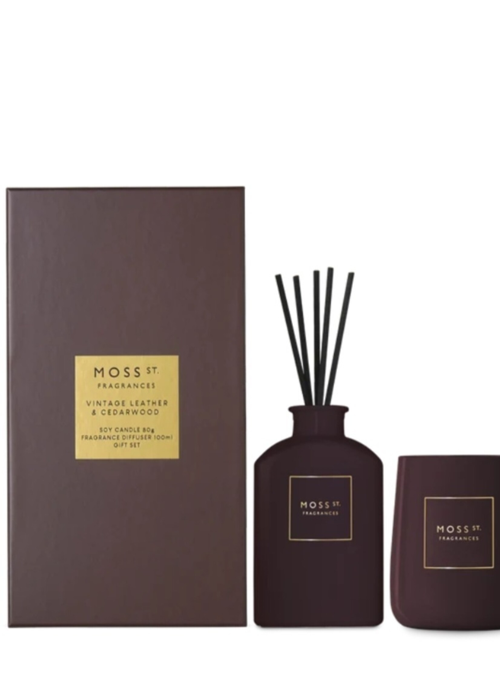 Moss St Fragrances Moss St. Gift Set - Mini Candle & Diffuser Vintage Leather