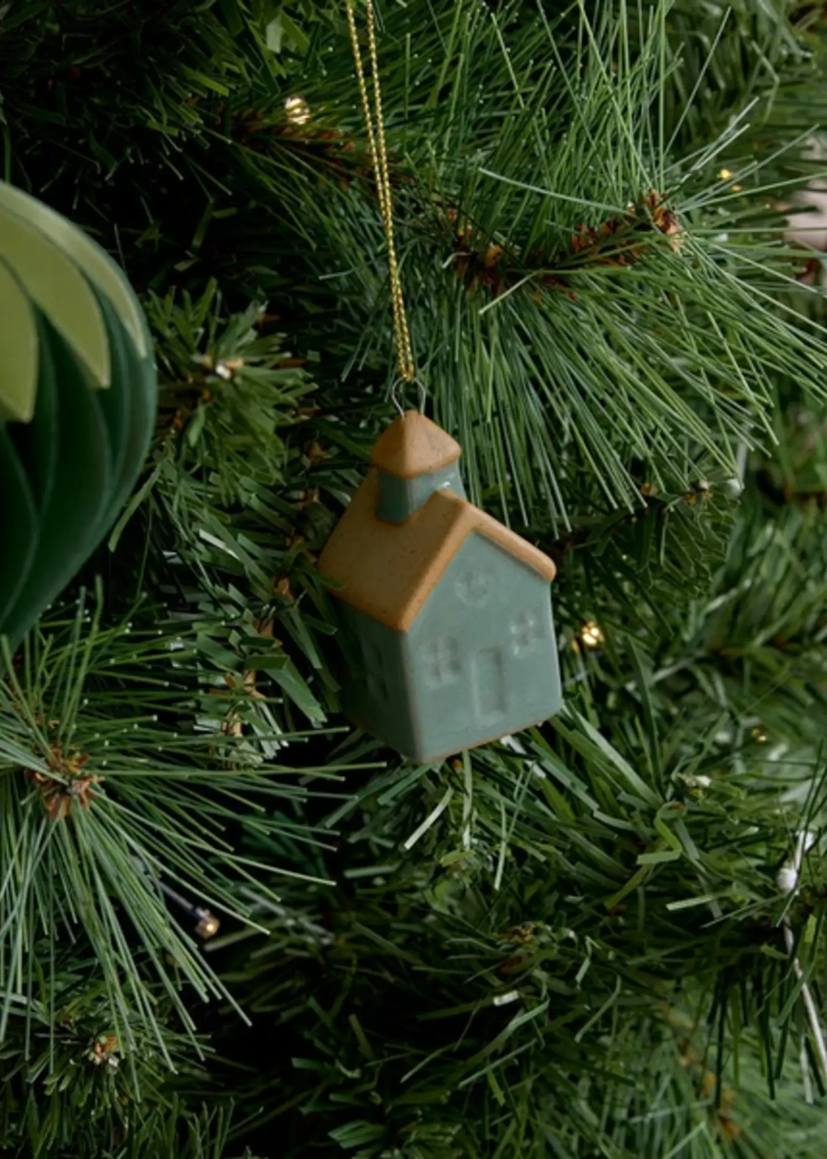 Madras House Green Cream Ceramic Hanging