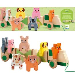 DJECO Trainimo Farm Wooden Pull-Along Toy