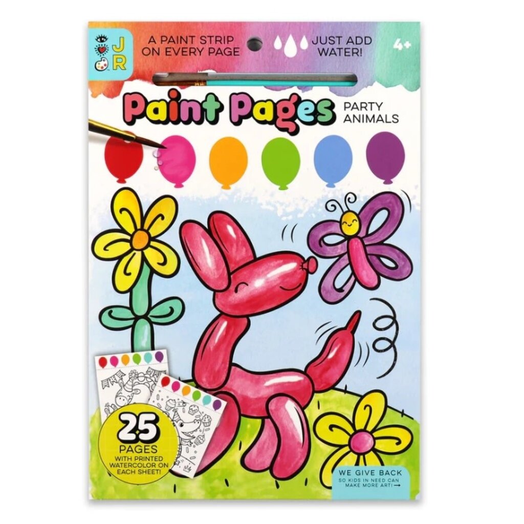 Whimzy Bright Stripes Party Animals Paint Pages Whimzy