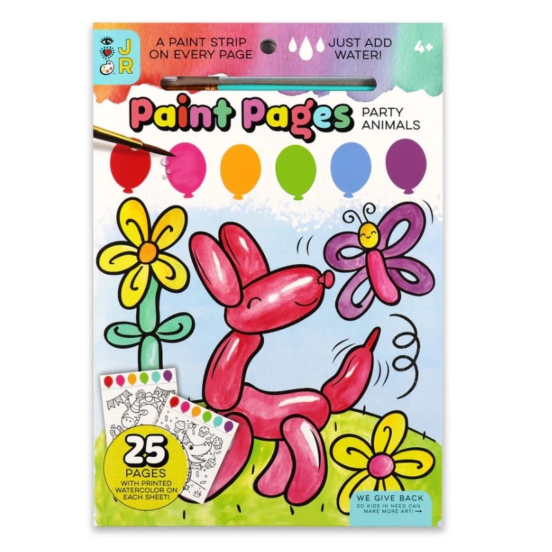 Whimzy Bright Stripes Party Animals Paint Pages Whimzy