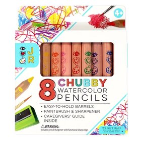 Bright Stripes Chubby Watercolor Pencils