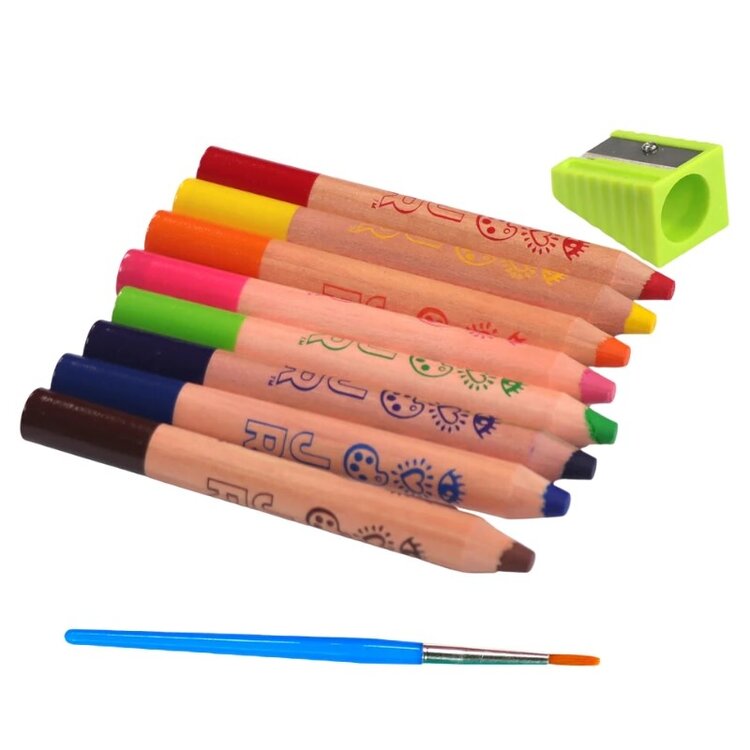 Bright Stripes Chubby Watercolor Pencils