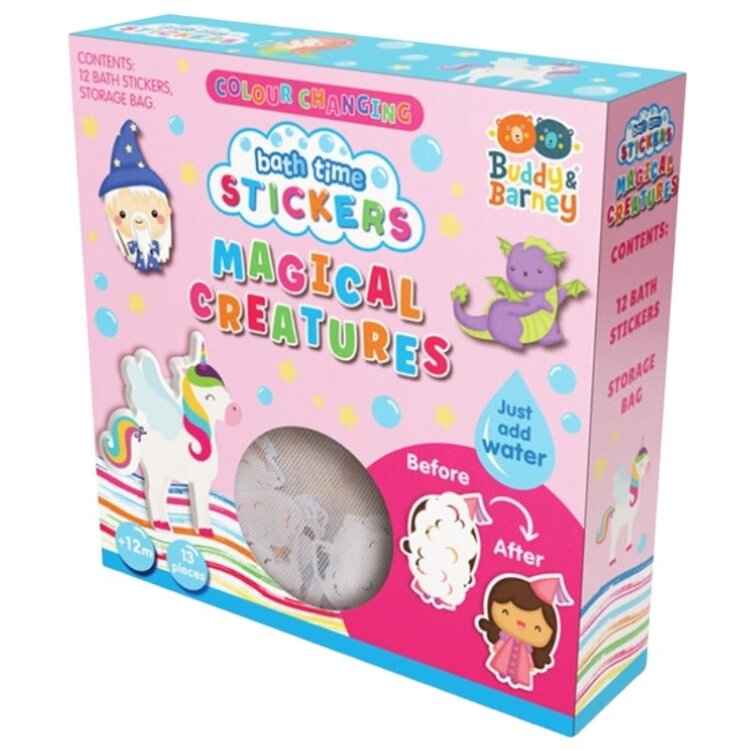 Buddy & Barney Color Changing Bath Stickers | Magical Creatures