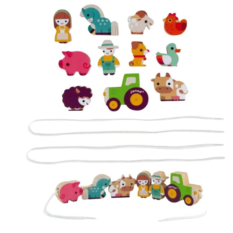 Janod Stringable Farm | Themed Beads