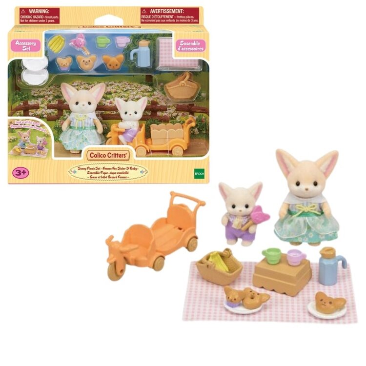 Calico Critters Sunny Picnic Set | Fennec Fox Sister & Baby