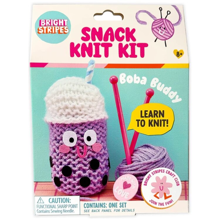 Bright Stripes Snack Knit Kit | Boba Buddy