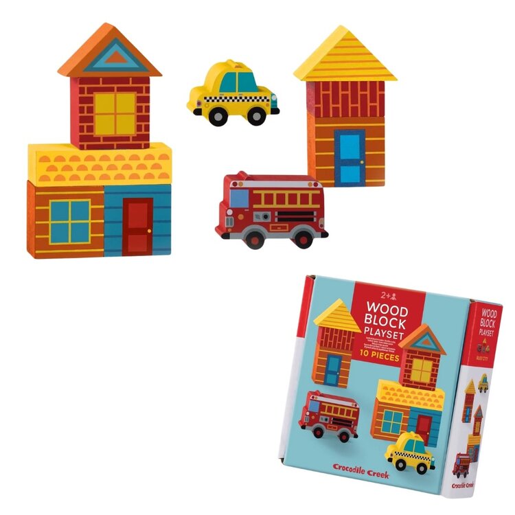 Crocodile Creek Mini Wood Blocks | Busy City