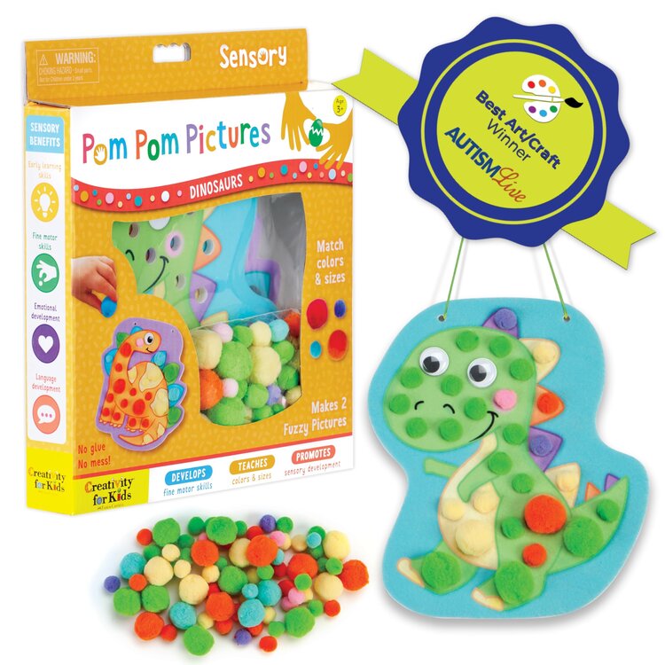 Creativity for Kids Pom Pom Pictures | Dinosaurs