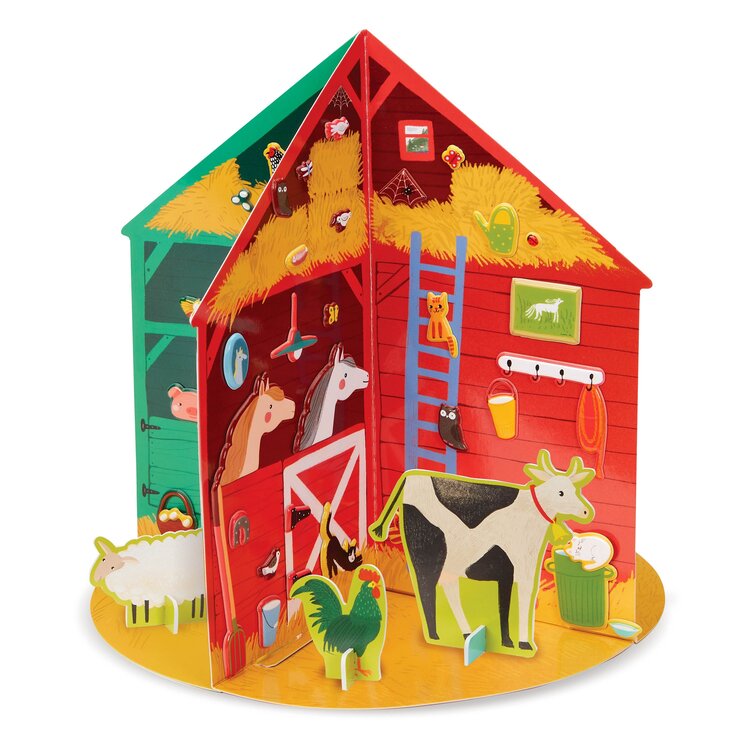 Bright Stripes Puffy Sticker 3D Playhouse | Around the Barn