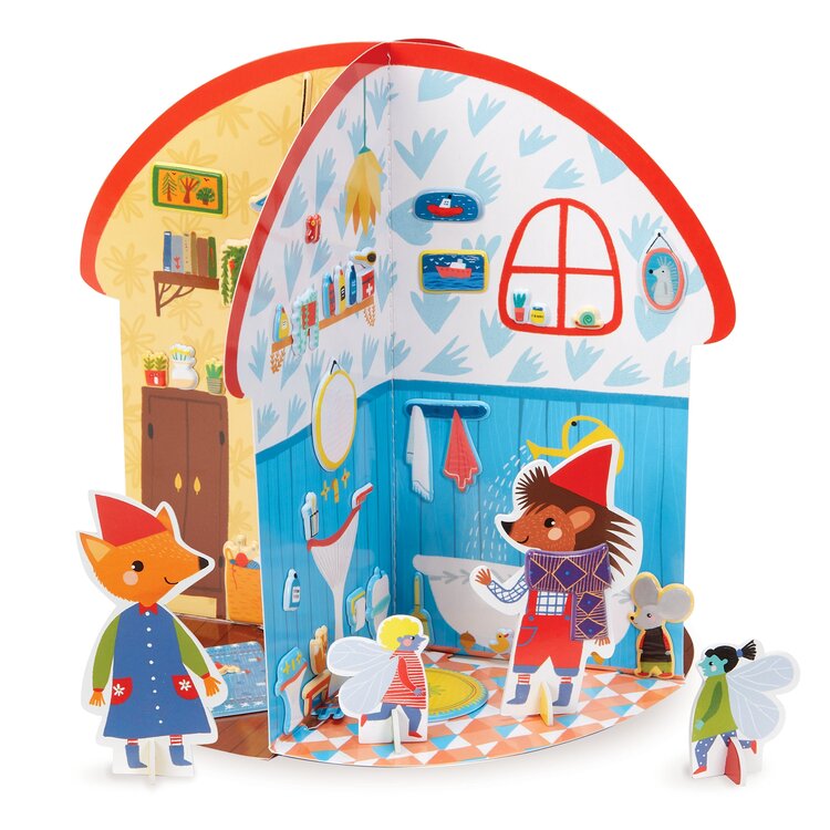 Bright Stripes Puffy Sticker 3D Playhouse | Mushroom Cottage