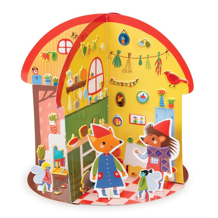 Bright Stripes Puffy Sticker 3D Playhouse | Mushroom Cottage