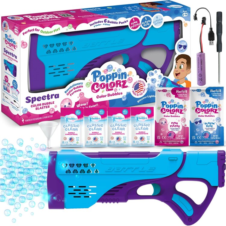 South Beach Bubbles PoppinColorz Spectra | Rechargeable Bubble Blaster