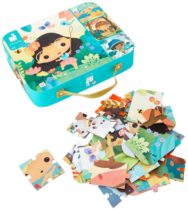 Janod Pure | 4 Puzzles (6-9-12-16 Pcs)