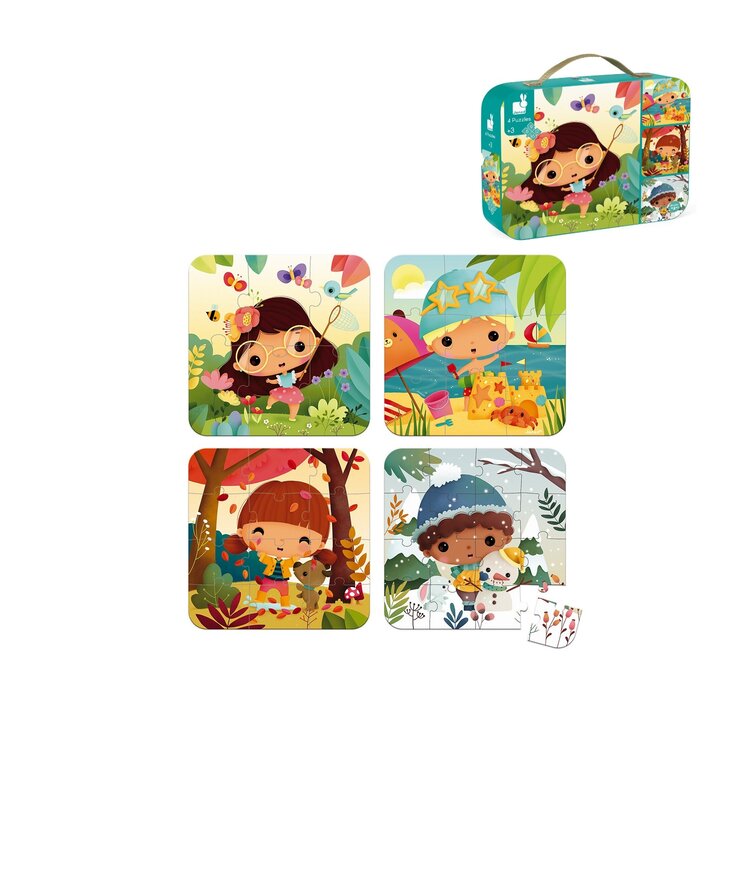 Janod Pure | 4 Puzzles (6-9-12-16 Pcs)