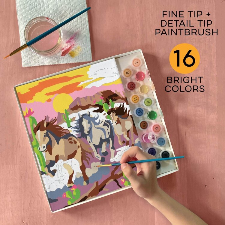 Bright Stripes Paint By Numbers | Wild Horses