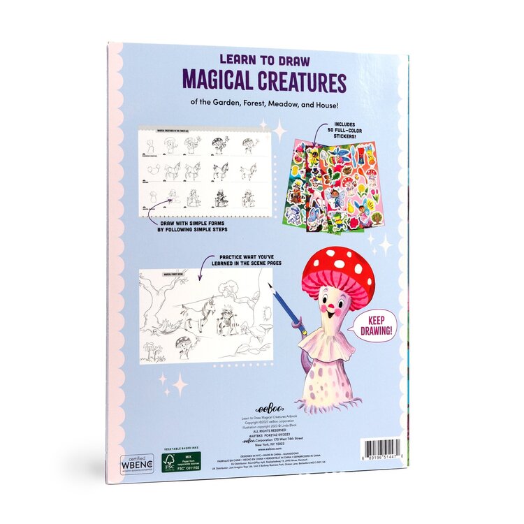 eeBoo Learn to Draw Magical Creatures w/Stickers