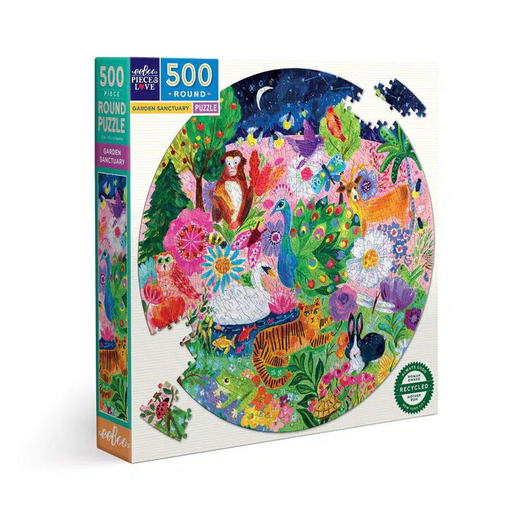 eeBoo Garden Sanctuary Round | 500 pc