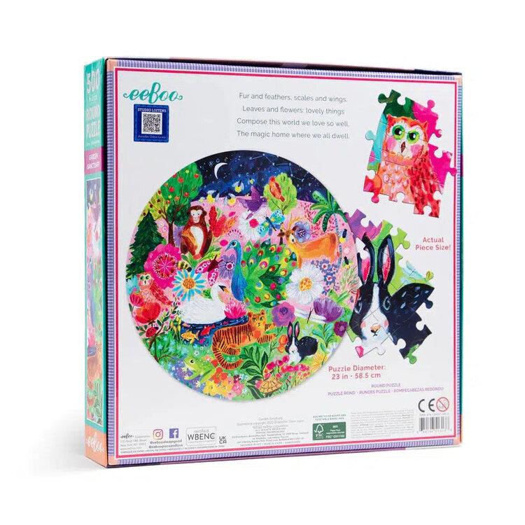 eeBoo Garden Sanctuary Round | 500 pc