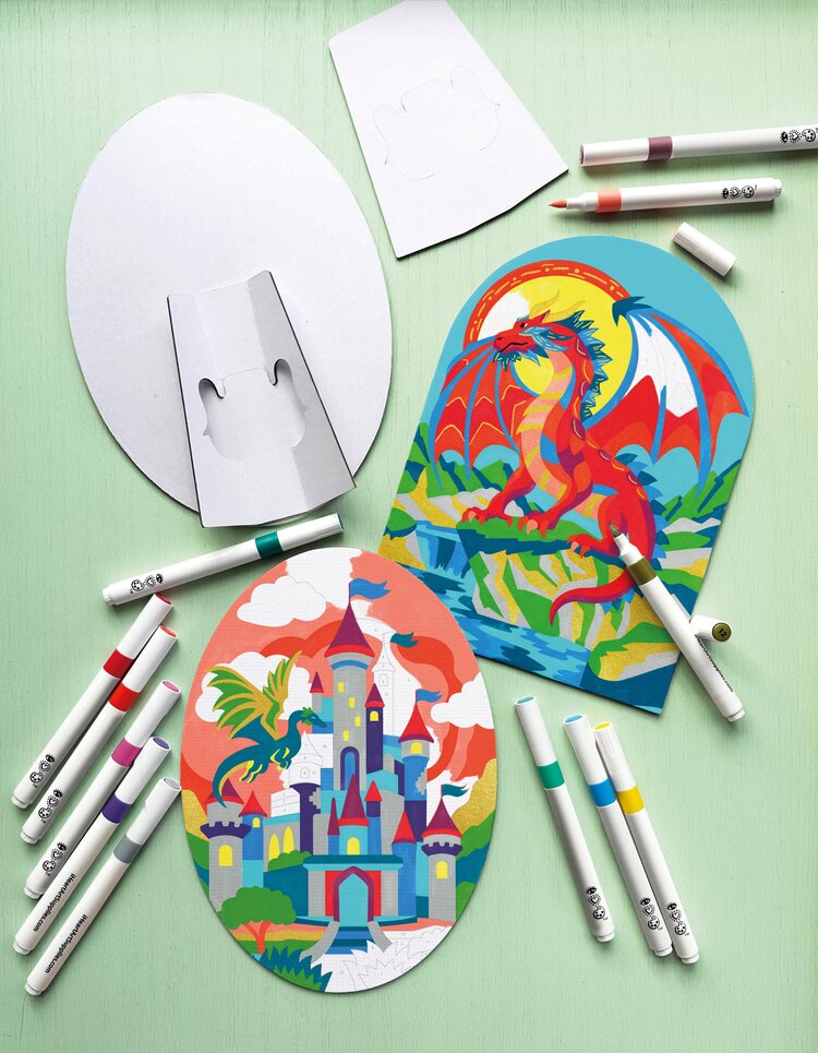 Bright Stripes Marker By Number | Dragons