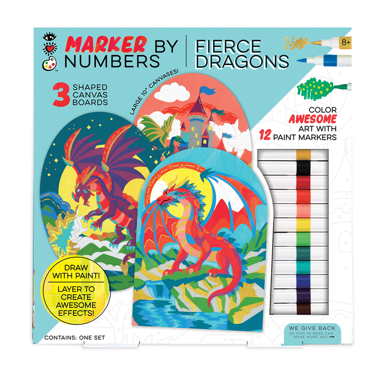 Bright Stripes Marker By Number | Dragons