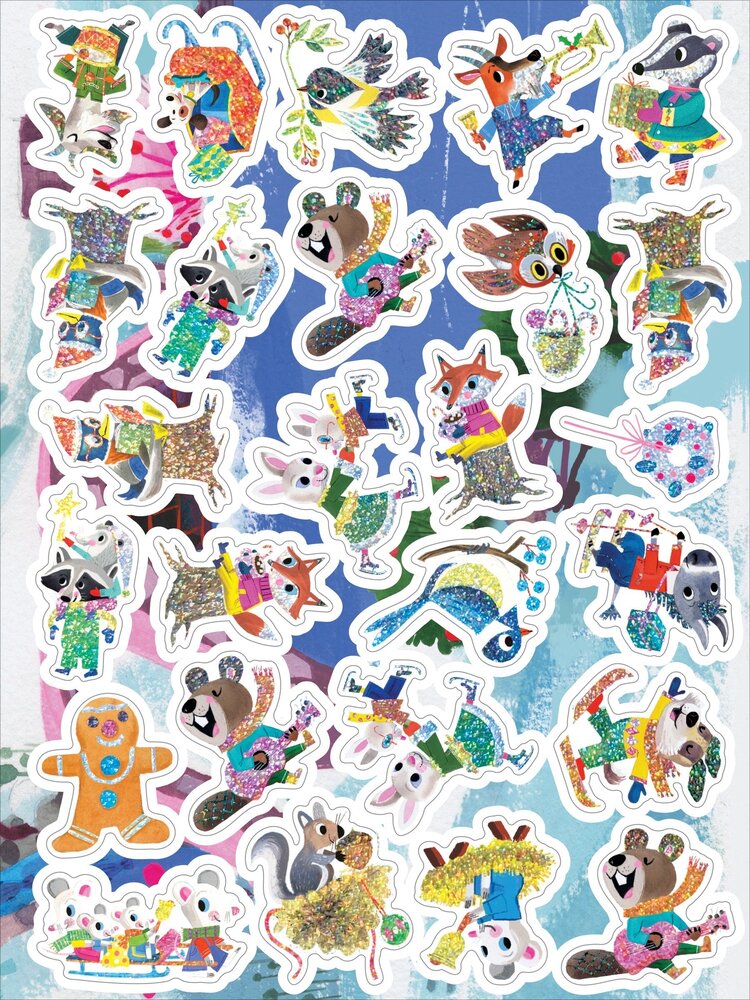 eeBoo Holiday in the Woods Shiny Stickers