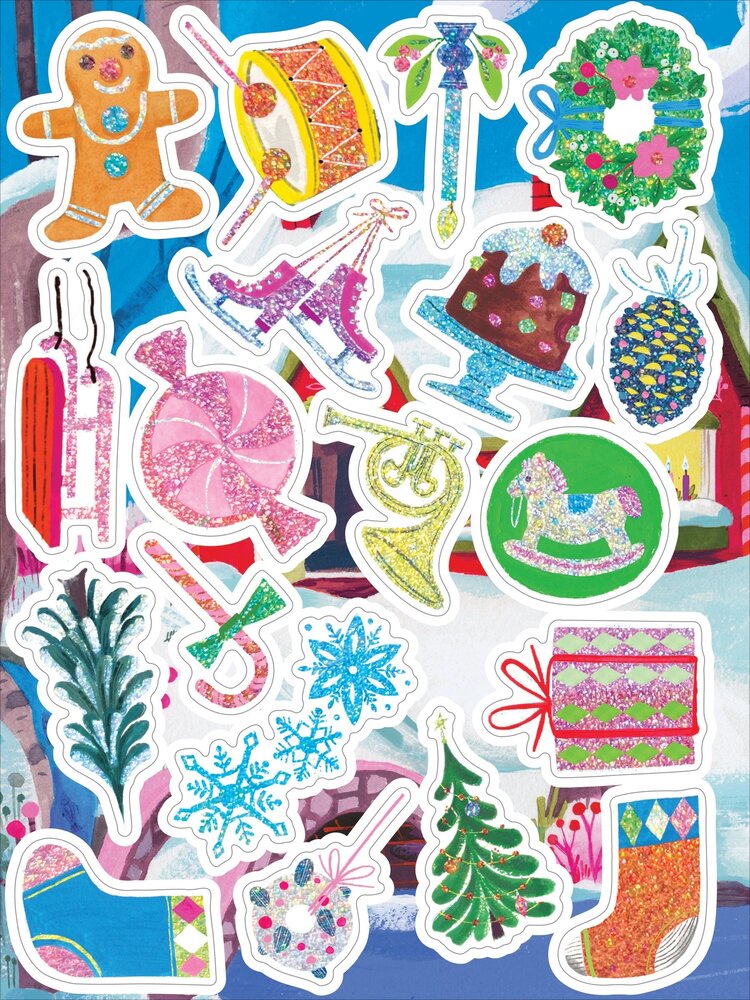 eeBoo Holiday in the Woods Shiny Stickers