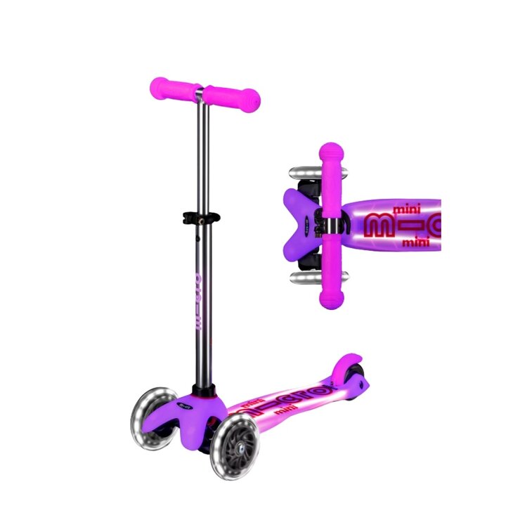 Micro Kickboard Mini Deluxe Glow LED Plus | Frosty Pink