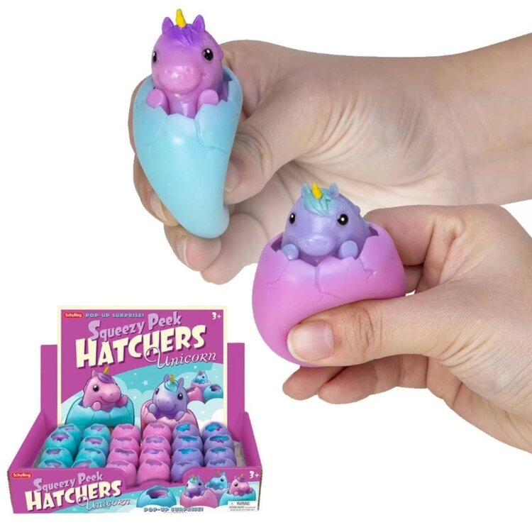 Schylling Squeezy Peek Hatcher | Unicorn