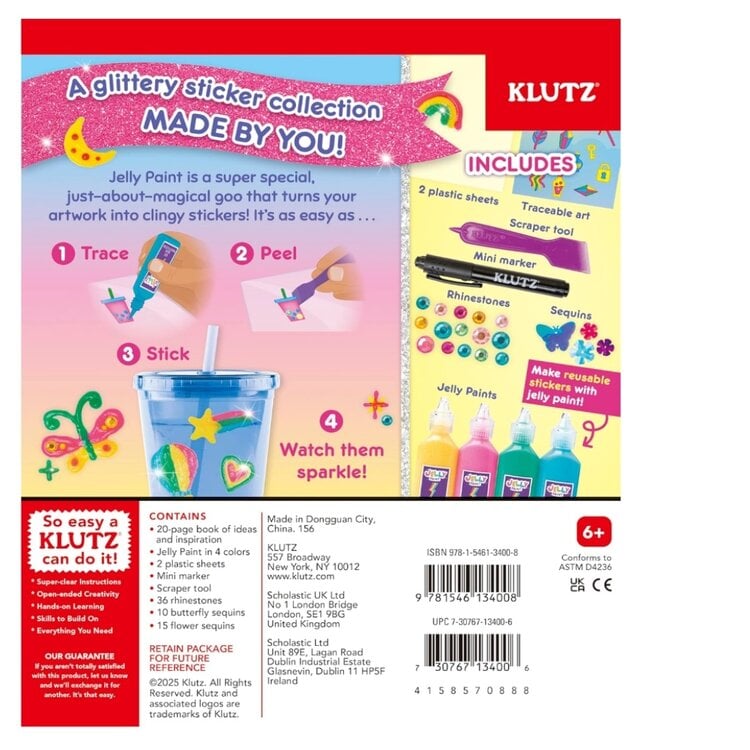 Klutz Paint & Peel Jelly Stickers: Glitter Goals