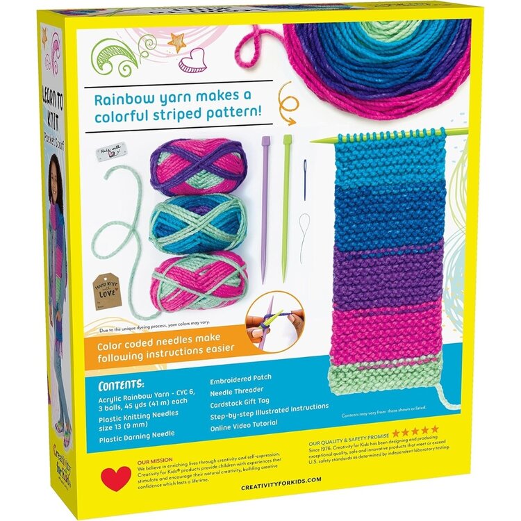 Creativity for Kids Learn to Knit Pocket Scarf