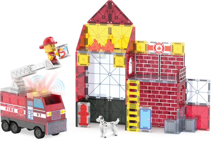 Magna-Tiles Fire Station