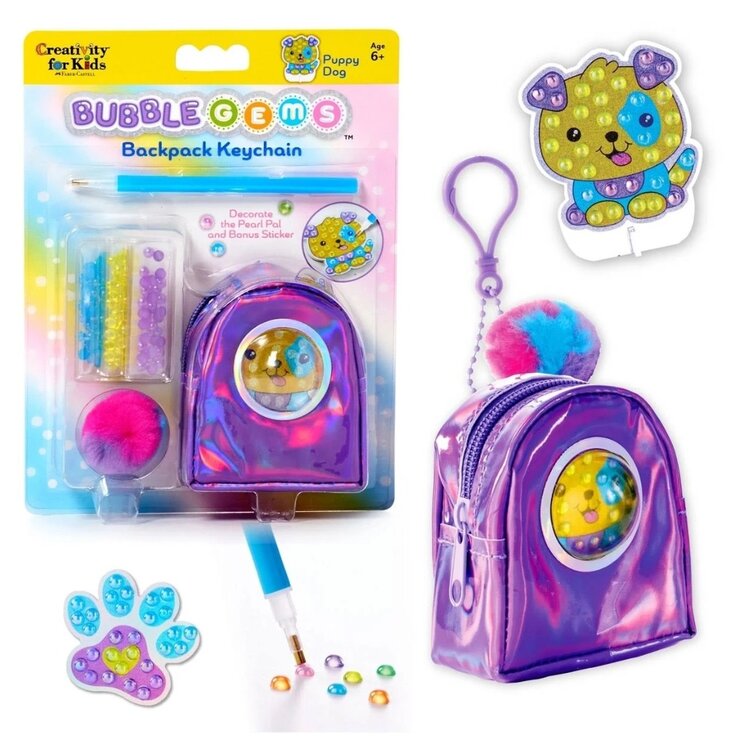 Creativity for Kids Bubble Gems | Key Chain Puppy Dog