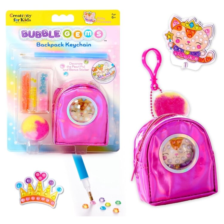 Creativity for Kids Bubble Gems | Key Chain Kitty Princess