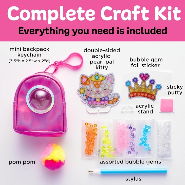 Creativity for Kids Bubble Gems | Key Chain Kitty Princess