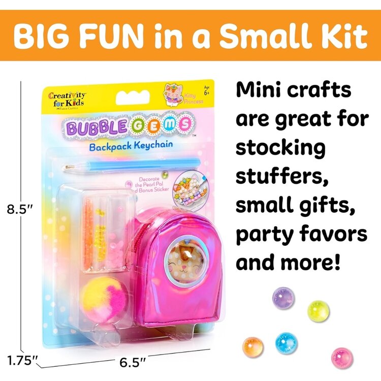 Creativity for Kids Bubble Gems | Key Chain Kitty Princess