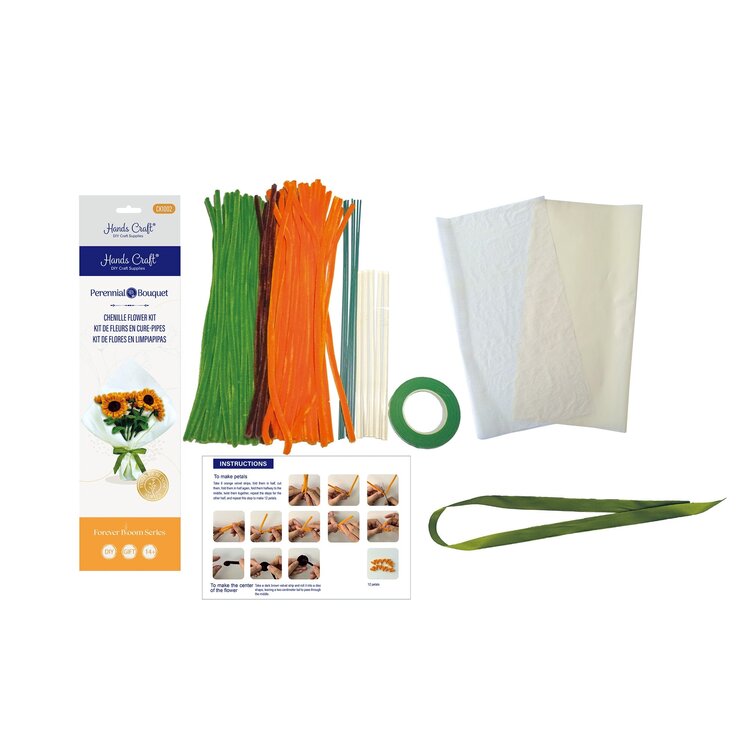 Hands Craft Chenille Bouquet Kit | Sunflower