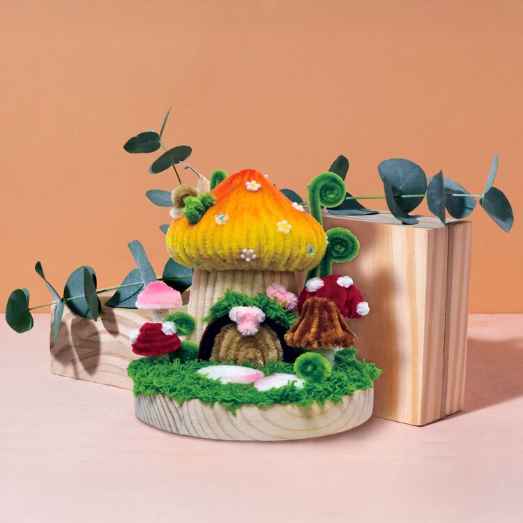Hands Craft Chenille Mushroom House Kit