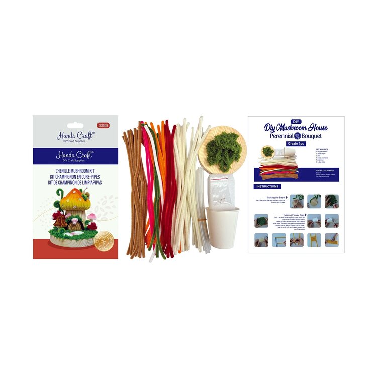 Hands Craft Chenille Mushroom House Kit