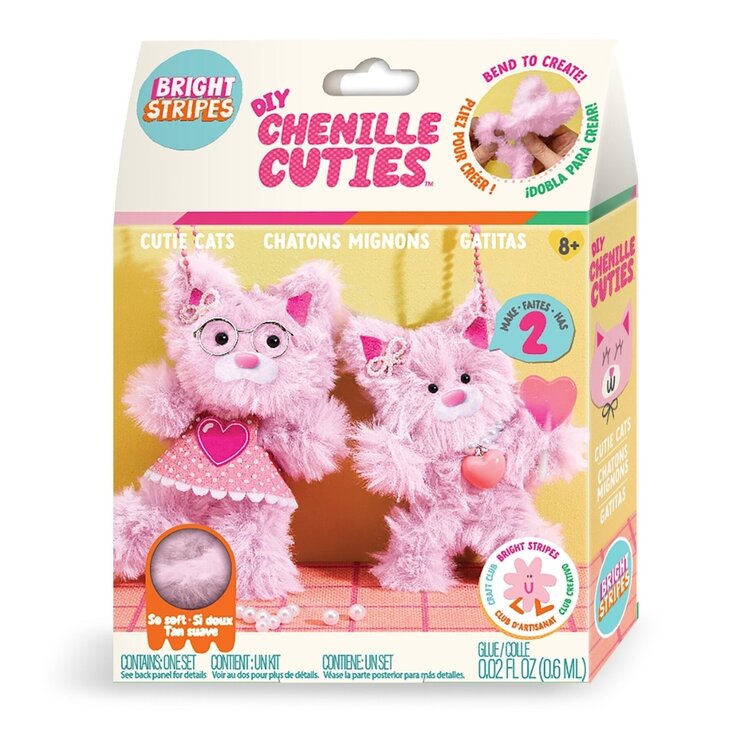 Bright Stripes DIY Chenille Cuties- Cutie Cats