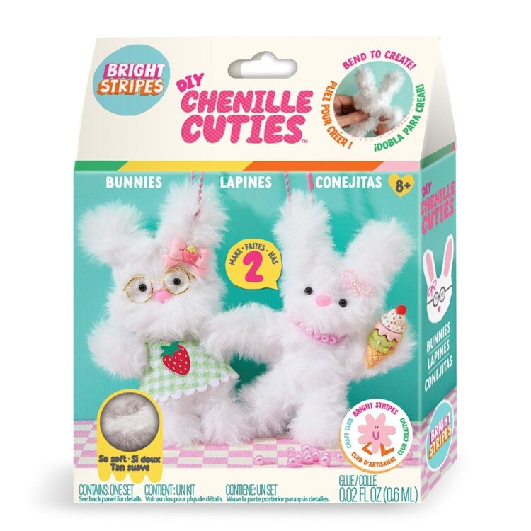 Bright Stripes DIY Chenille Cuties- Bunny Babes