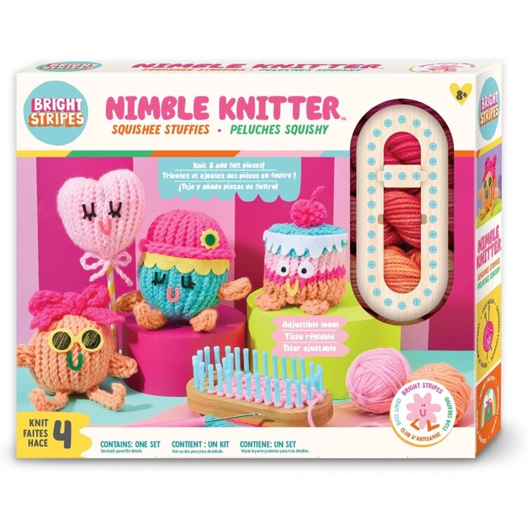 Bright Stripes Nimble Knitter- Squishee Stuffies