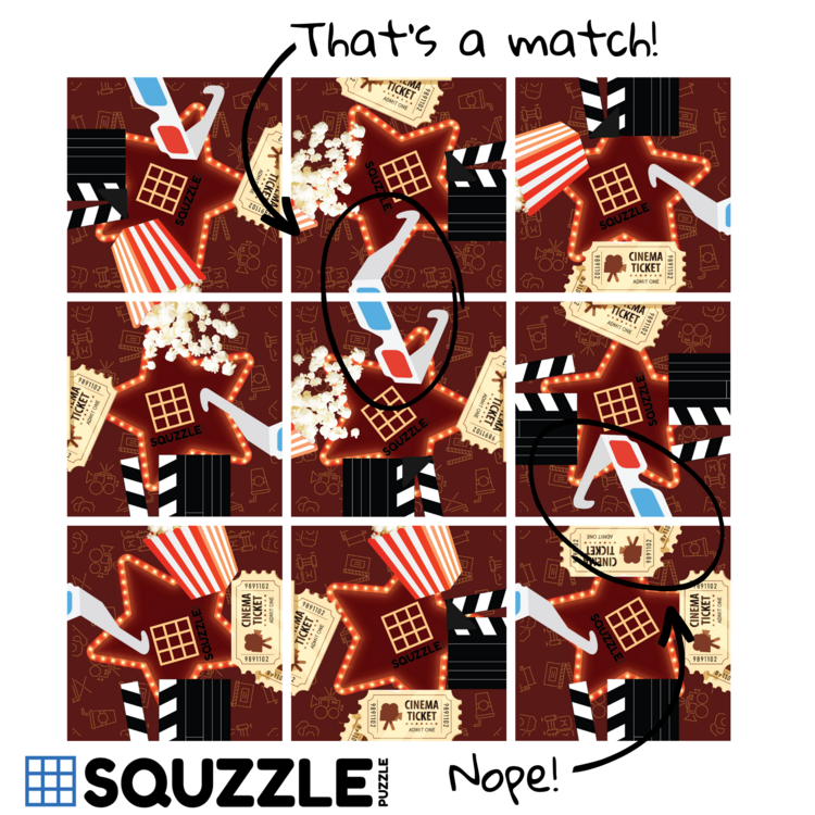 Fun Squared Squizzle Puzzle | Movie Time