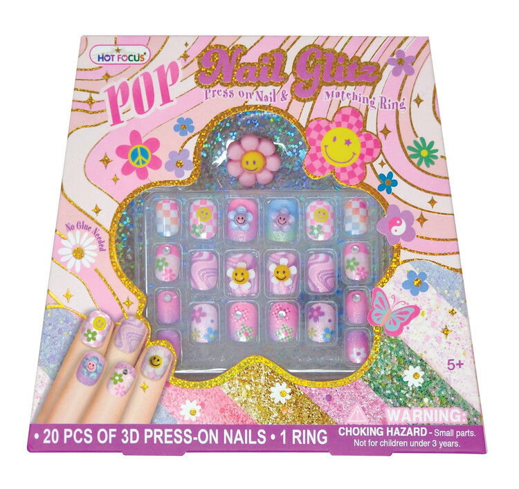 Hot Focus Pop Nail Glit | Groovy Flower