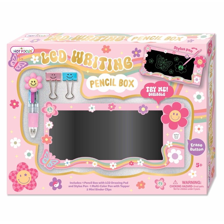 Hot Focus LCD Writing Board Pencil Box | Groovy Flower