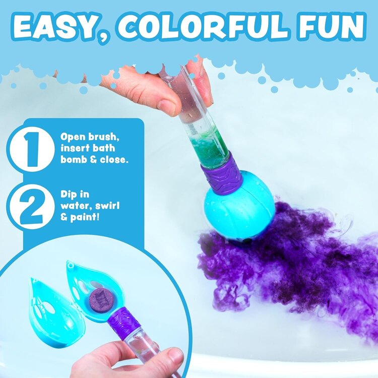 Tub Works Bath Color Brush | Kids Bath Bomb Set