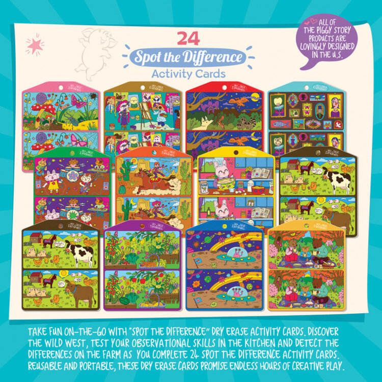 The Piggy Story Dry Erase Activity Cards | Spot the Difference