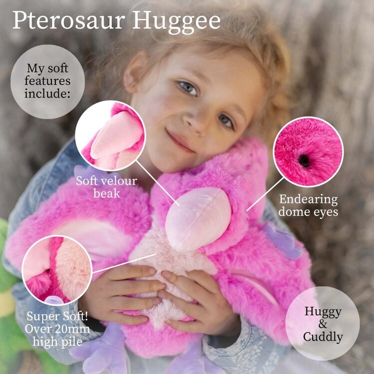 Beverly Hills Teddy Bear Co Hot Pink Baby Pterosaur (11")