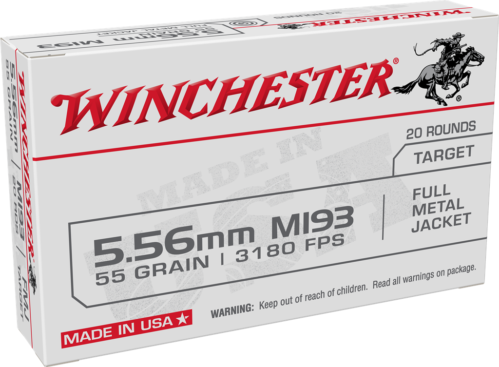 Winchester M193 Target 5.56 55gr FMJ 20rd - Spotted Dog Sporting Goods 